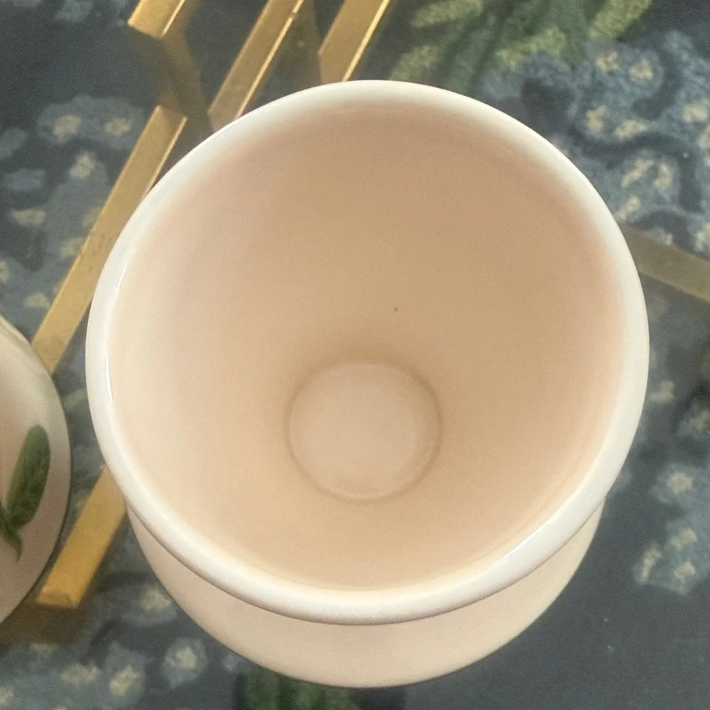 Butter Bell Crock by L. Tremaine Ceramic Canister with Pink Floral Design - Picture 5 of 8